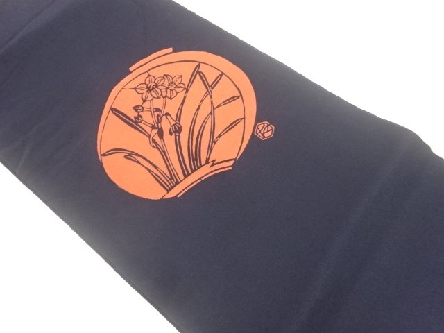 JAPANESE KIMONO / NAGOYA OBI / PLANT DYEING / CHIRIMEN / FLOWER 